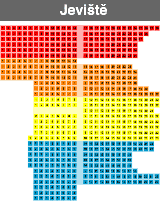 Hudební fakulta AMU - plán hlediště 2017