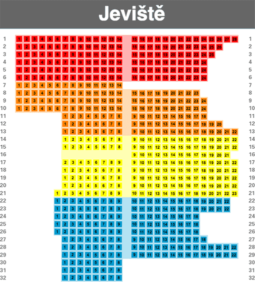 Hudební fakulta AMU - plán hlediště 2018