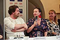 Vojtěch Štěpánek, Kristýna Leichtová a Janka Zednikovičová, Tisková konference LSS 2019, zdroj: © AGENTURA SCHOK, foto: Tomáš ...