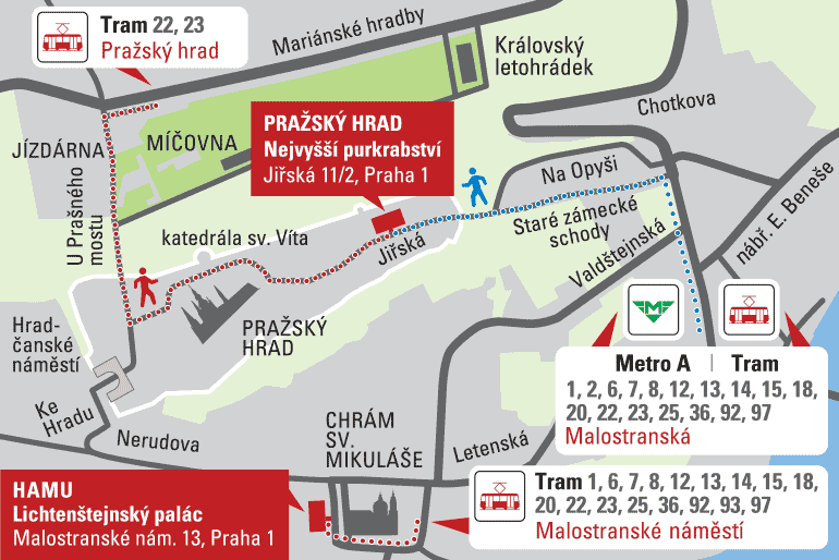 Letní shakespearovské slavnosti Praha - mapa 2023