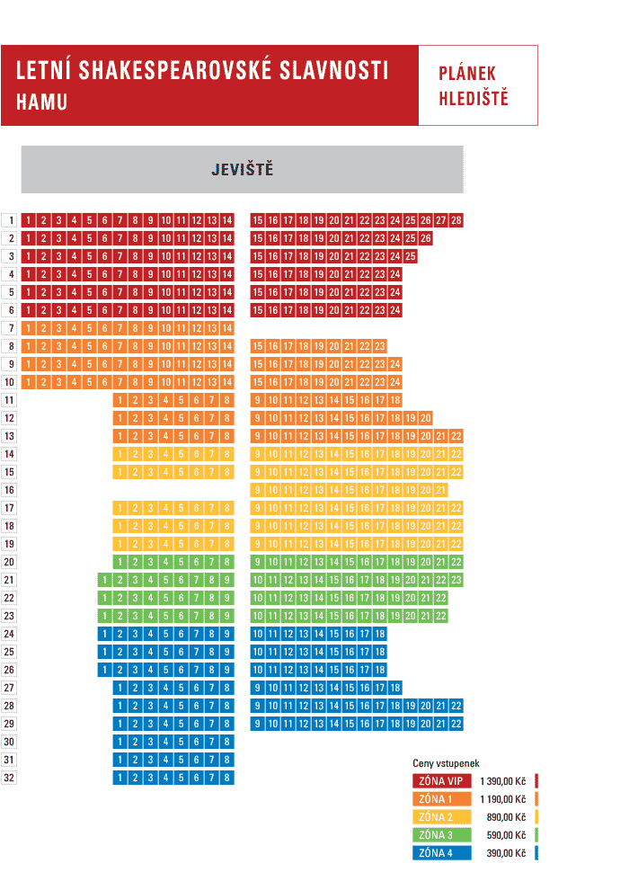 Pražský hrad, HAMU - plán hlediště 2024