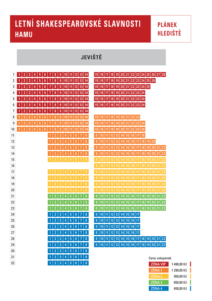 Pražský hrad, HAMU - plánek hlediště