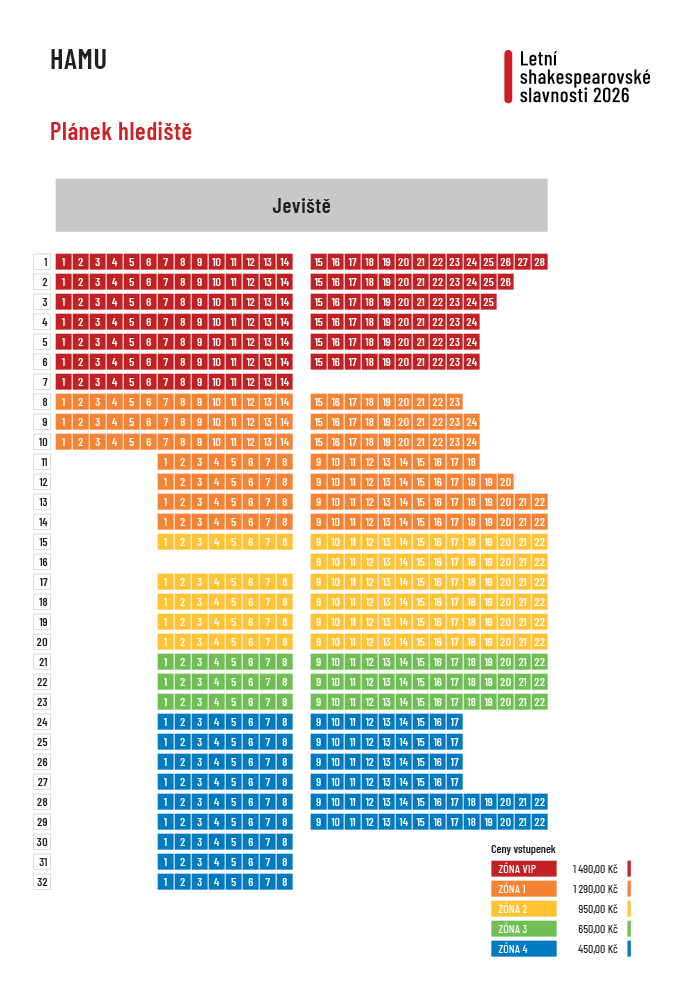 Pražský hrad, HAMU - plánek hlediště 2026