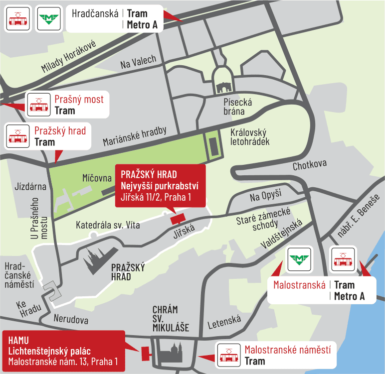 Letní shakespearovské slavnosti Praha - mapa 2026